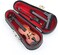 Seawoo Wooden Miniature Violin with Stand,Bow and Case Mini Musical Instrument Miniature Dollhouse Model Home Decoration (3.15"x1.18"x0.59")