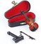 Seawoo Wooden Miniature Violin with Stand,Bow and Case Mini Musical Instrument Miniature Dollhouse Model Home Decoration (3.15"x1.18"x0.59")