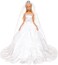 BARWA White Wedding Dress with Long Veil Evening Party Princess White Lace Gown Dress for 11.5 Inch Girl Doll