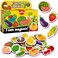 Little World Refrigerator Magnets for Kids - Fruits &amp; Veggies (31 Pcs) - Fridge Activity for Toddlers - Food Shapes - Foam Magnetic Set for Baby