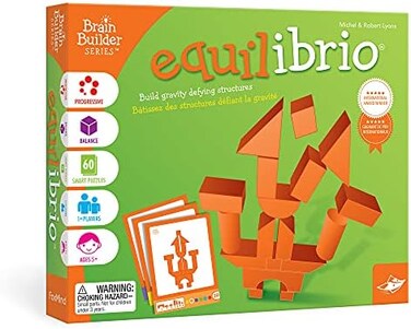 foxmind games Equilibrio Spatial Logic and Dexterity Game, Build Gravity Defying Structures, 60 Smart Puzzles to Work Through, 6 Levels of Complexity, Develops STEM Skills, 1+ Players, For Ages 5+