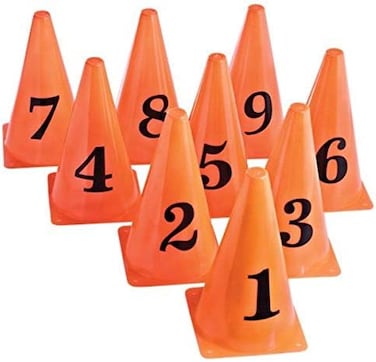 U.S. Games Systems, Inc. US Games 9" Lightweight Orange Cones W/Numbers