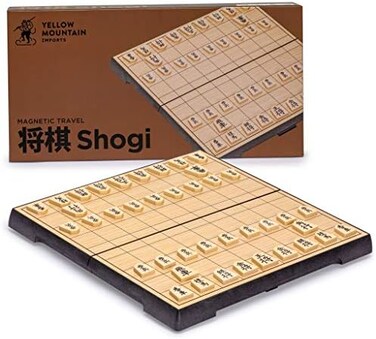 Yellow Mountain Imports Shogi Travel Game Set with Magnetic 9.6-Inch Board and 40 Playing Pieces for 2 Players, Ages 8+