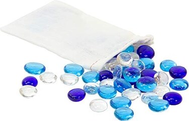 Maple Landmark Mancala Stones - Tabletop Game - Game - Mancala Game - Ages All - 50 Glass Stones, Drawstring Pouch