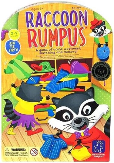Educational Insights Raccoon Rumpus Game, Dice Rolling Color Matching Preschool Game, Ages 3+