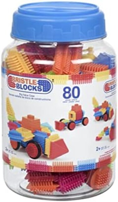 Battat Bristle Blocks by Battat The Official Bristle Blocks 80Piece Big Value In A Storage Bin STEM Toys 3D Sensory Toy Blocks for Kids Bpa Free Building Toys for Creativity &amp; Dexterity