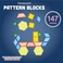 Constructive Playthings EDX-147 Toys Translucent Pattern Blocks, Set of 147 Pieces, Various Shapes and Colors
