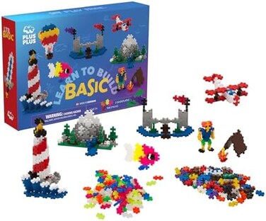 PLUS PLUS - Open Play Construction Set - 400 piece - Learn to Build Basic