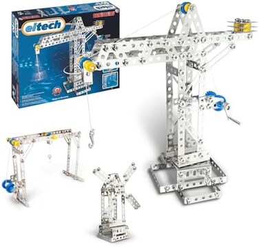 Eitech Crane and Windmill Construction Set and Educational Toy - Intro to Engineering and STEM Learning, Steel (10005-C05)