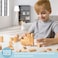 Right Track Toys Wooden Blocks - 100 Pc Wood Building Block Set with Carrying Bag and Container (Natural Colored) - 100% Real Wood