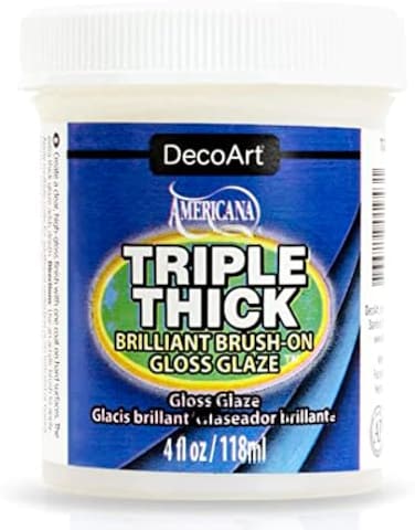 DecoArt Triple Thick Gloss Glaze, White 4 oz Fl Jar (Pack of 1) 268333
