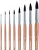 Transon Round Watercolor Detail Paint Brushes Goat Hair 8pcs for Watercolors,Acrylics,Inks,Gouache,Oil and Tempera