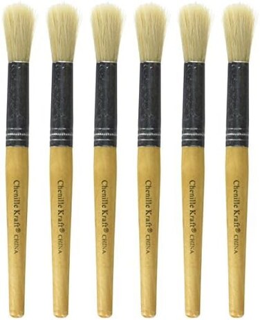 فُرش الطلاء المستدير الطبيعية من سكول سمارت - مقبض 19.5 سم - مجموعة من 6 قطع