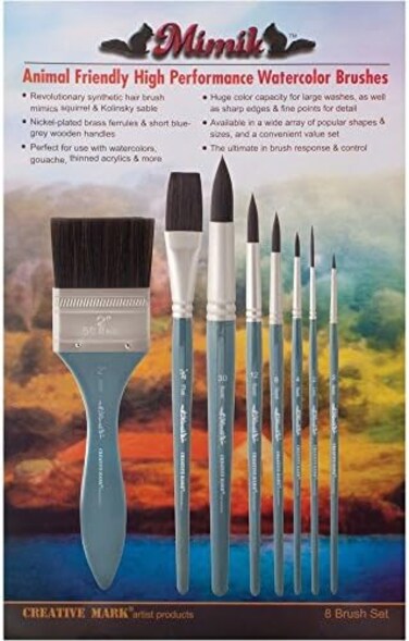 Creative Mark Mimik Synthetic Watercolor Brushes Value Set of 8