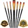 LorDac Arts Paint Brush Set 7 Artist Brushes for Painting with Acrylic Oil and Watercolor. Professional Art Quality on Canvas Wood Face and Models. Includes Carrying Case Travel Kit