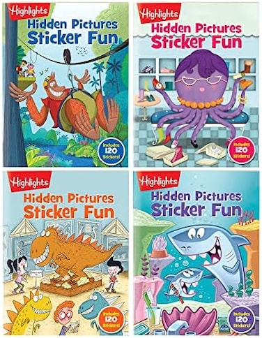 Highlights for Children Hidden Pictures Sticker Fun Sticker Books for Kids Ages 3-6, 4-Pack, 64 Pages - Volume 1