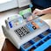 Ben Franklin Toys Dr. STEM Toys   Talking Toy Cash Register   STEM Learning 69 Piece Pretend Store with 3 Languages, Paging Microphone, Credit Card, Bank Card, Play Money and Banking for Kids, Silver