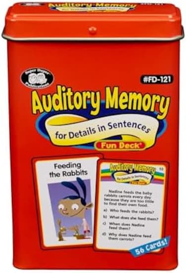 Super Duper Publications Auditory Memory for Details in Sentences Fun Deck Cards - Su