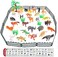 ValeforToy Animals Figure,54 Piece Mini Jungle Animals Toys Set, Realistic Wild Vinyl Plastic Animal Learning Party Favors Toys For Boys Girls Kids Toddlers Forest Small Animals Playset Cupcake Topper