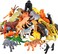 ValeforToy Animals Figure,54 Piece Mini Jungle Animals Toys Set, Realistic Wild Vinyl Plastic Animal Learning Party Favors Toys For Boys Girls Kids Toddlers Forest Small Animals Playset Cupcake Topper