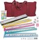HNDTEK American Mah Jongg Mahjong Set 166 Tiles, 4 Colors All-in-One Rack/Pushers, Red Soft Bag and Accessories &ndash;Classic Full Size Complete Mahjongg Mah Jong Set