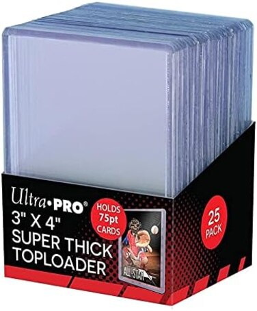 Ultra Pro 3 x 4 SUPER THICK Baseball Card Toploaders (Pack of 25-75 Thickness)