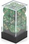 Chessex Dice d6 Sets: Vortex Green with Gold - 16mm Six Sided Die (12) Block of Dice