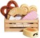 Le Toy Van - Educational Wooden Honeybee Market Baker's Basket Crate   Wood Play Food   Supermarket Pretend Play Shop Food
