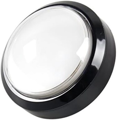 EG STARTS 4 Inch 100 mm Big Dome 12 V LED Light Button with Micro Switch for Arcade Machine Video Game Parts (White)