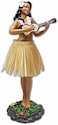 KC Hawaii Leilani Dashboard Doll Playing Ukulele Natural 7 inches