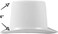 Funny Party Hats White Top Hat - Costume Top Hat - Felt Top Hat, White, M