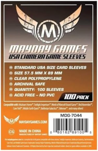 Mayday Games 57.5 x 89 mm SLEEVES Chimera USA Card Game (Pack of 100)