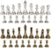 Best Chess Set Jupiter Silver and Bronze Metal Pieces with Extra Queens - Pieces Only - No Board - 4 Inch King