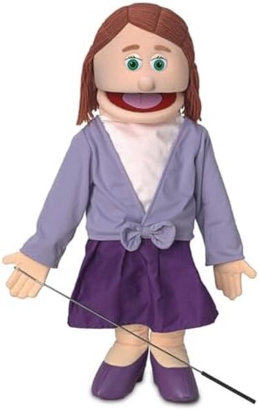 Silly Puppets 25" Sarah, Peach Mom/Teacher, Full Body, Ventriloquist Sty