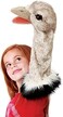 Folkmanis Ostrich Stage Puppet, Gray, White, Black, 1 ea