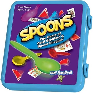 PlayMonster Spoons In A Kiss, Kids Card Games - Spoons Game, Card Set, Fun Family Games For Kids And Adults, Nighttime Games, Travel Games, Multiplayer Card Game 3-6 Players, Games For Adults, For All
