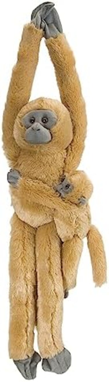 Wild Republic 14479 15262 - Pl&uuml;schtier - Hanging Monkey - Langur, Mama mit Baby, 51 cm