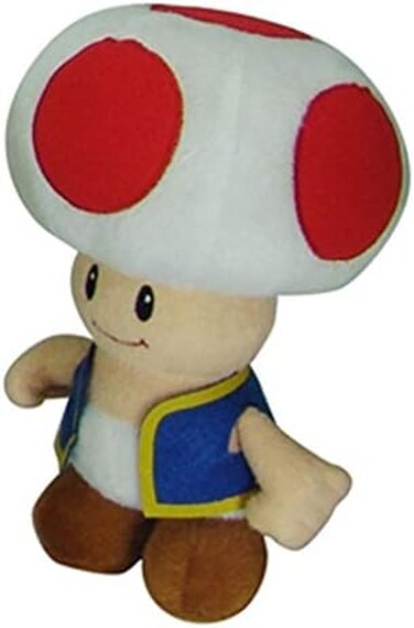 Little Buddy Super Mario All Star Collection 1417 Toad Stuffed Plush, Multicolored,7.5