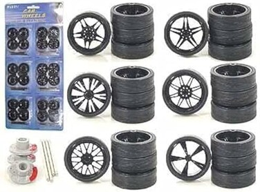 Generic Black Replacement Rims For 1/24 Scale Cars &amp; Trucks