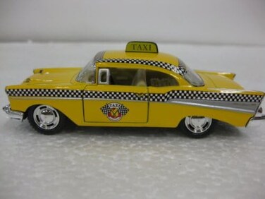 Kinsmart Diecast 1957 Chevrolet Bel-Air Taxi 1:40 Scale with Opening Doors And Pull Back Action Manufactured By
