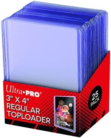 Ultra Pro 3" X 4" Clear Regular Toploader 25ct Top Loaders for Cards Baseball Card Protectors Hard Plastic Hard Card Sleeves Toploader Card Protectors Card Top Loaders