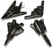 Playmaker Toys 5" Die Cast Metal Pull Back Stealth Bombers and Fighter Planes Set of 4