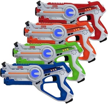 Kidzlane Infrared Laser Tag : Game Mega Pack - Set of 4 Players - Infrared Laser Gun Indoor and Outdoor Group Activity Fun. Infrared 0.9mW