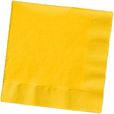 Creative Converting Touch of Color 200 Count 2-Ply Paper Beverage Napkins, School Bus Yellow