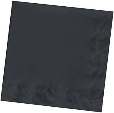 Creative Converting Touch of Color 200 Count 2-Ply Paper Beverage Napkins, Black Velvet (259134)