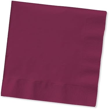 Creative Converting Luncheon Napkins 6.5"X6.5" 50 Per Package - Burgundy (Pack of 3)