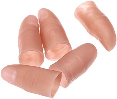 Dophee 5Pcs Fake Soft Thumb Tip Finger Magic Trick Close Up Stage Show Prop Prank Toy