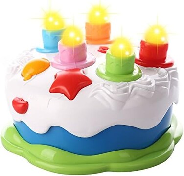Love&amp;Mini Kids Birthday Cake Toy with Candles Music Pretend Play Food