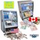 Dr. STEM Toys Kids Talking ATM Machine Savings Piggy Bank with Digital Screen, Electronic Calculator That Counts Real Money, and Safe Box for Kids, Silver