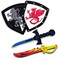 Super Z Outlet Children's Foam Toy Medieval Joust Dual Dragon Sword &amp; Shield Knights Set Lightweight Safe for Birthday Party Activities, Event Favors, Toy Gifts
